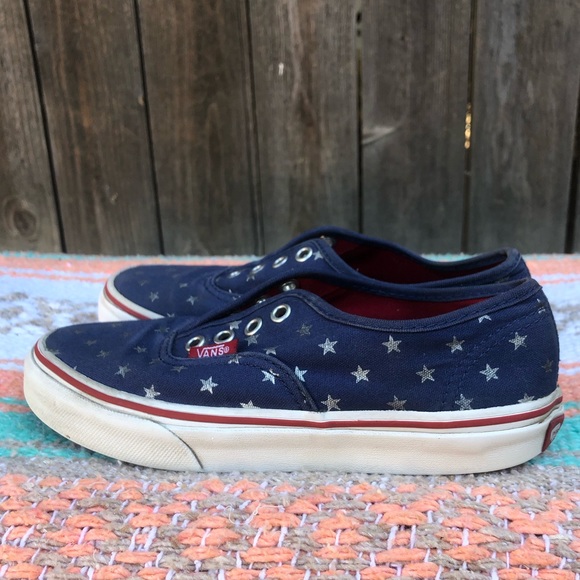 Vans star red/wht/blue low top vans Kids 1.5 - Picture 3 of 6